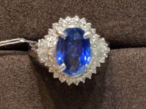 [1005]PT900 Royal Blue Sapphire Ring